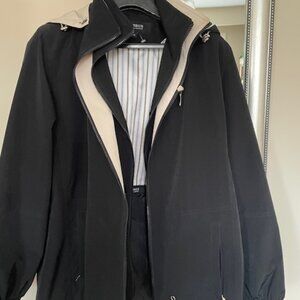 Liz Claiborne  Women’s Classic Hooded Outerwear Jacket  - Black/Tan  - Nw- Sze L